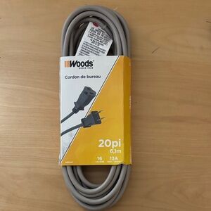 Woods 20 ft Gray Desk Extension Cord - was $11, now $9.